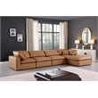 Meridian Furniture Comfy Cognac Vegan Leather 5-Pc. Modular Sectional