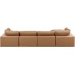 Meridian Furniture Comfy Cognac Vegan Leather 5-Pc. Modular Sectional