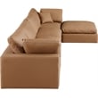 Meridian Furniture Comfy Cognac Vegan Leather 5-Pc. Modular Sectional