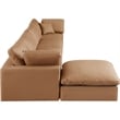 Meridian Furniture Comfy Cognac Vegan Leather 5-Pc. Modular Sectional