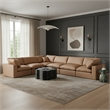 Meridian Furniture Comfy Cognac Vegan Leather 6-Pc. Modular Sectional