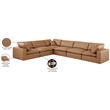 Meridian Furniture Comfy Cognac Vegan Leather 6-Pc. Modular Sectional