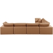 Meridian Furniture Comfy Cognac Vegan Leather 6-Pc. Modular Sectional