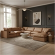 Meridian Furniture Comfy Cognac Vegan Leather 7-Pc. Modular Sectional