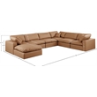 Meridian Furniture Comfy Cognac Vegan Leather 7-Pc. Modular Sectional