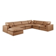 Meridian Furniture Comfy Cognac Vegan Leather 7-Pc. Modular Sectional