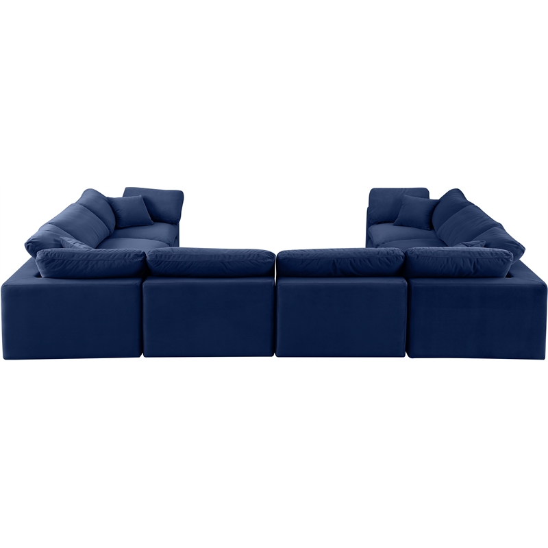 Meridian Furniture Comfy Navy Velvet 8-Pc. Modular Sectional
