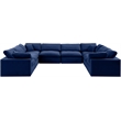 Meridian Furniture Comfy Navy Velvet 8-Pc. Modular Sectional