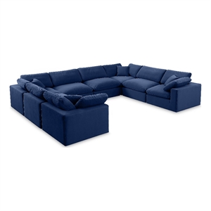Meridian Furniture Comfy Navy Velvet 8-Pc. Modular Sectional