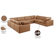 Meridian Furniture Comfy Cognac Vegan Leather 8-Pc. Modular Sectional