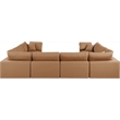 Meridian Furniture Comfy Cognac Vegan Leather 8-Pc. Modular Sectional