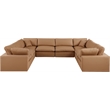 Meridian Furniture Comfy Cognac Vegan Leather 8-Pc. Modular Sectional