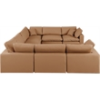 Meridian Furniture Comfy Cognac Vegan Leather 8-Pc. Modular Sectional