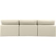 Meridian Furniture Comfy Cream Vegan Leather 3-Pc. Modular Sofa