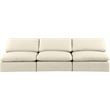 Meridian Furniture Comfy Cream Vegan Leather 3-Pc. Modular Sofa