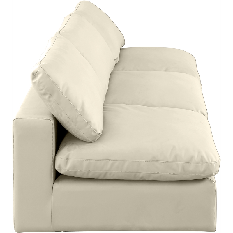 Meridian Furniture Comfy Cream Vegan Leather 3-Pc. Modular Sofa