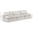 Meridian Furniture Comfy Cream Vegan Leather 3-Pc. Modular Sofa