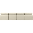 Meridian Furniture Comfy Cream Vegan Leather 4-Pc. Modular Sofa