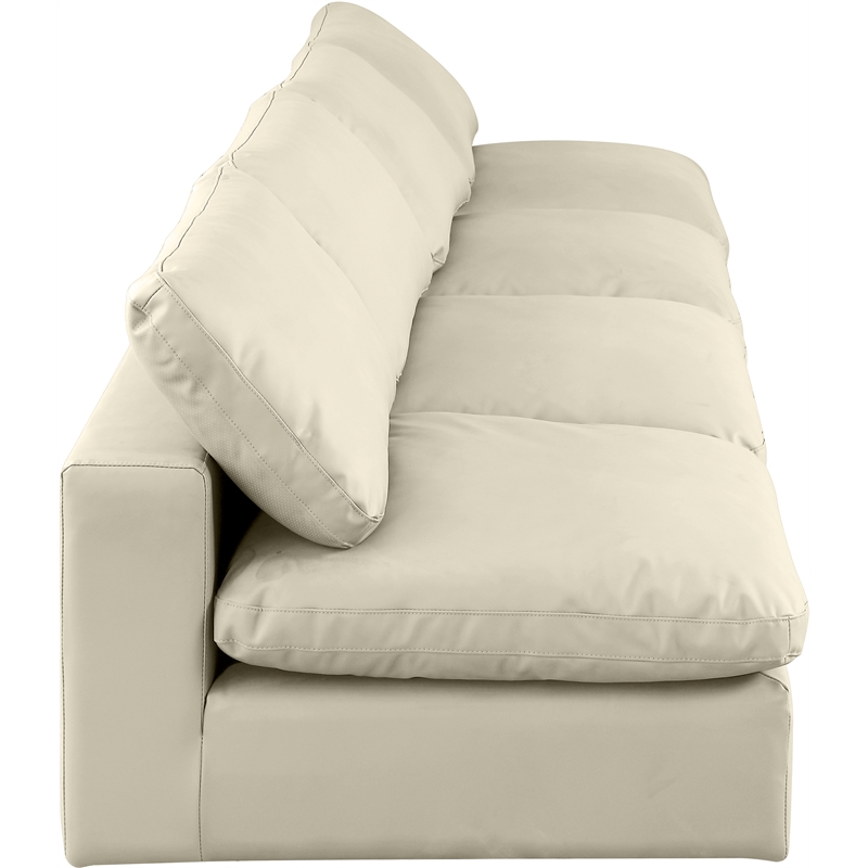 Meridian Furniture Comfy Cream Vegan Leather 4-Pc. Modular Sofa