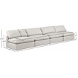 Meridian Furniture Comfy Cream Vegan Leather 4-Pc. Modular Sofa