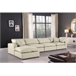 Meridian Furniture Comfy Cream Vegan Leather 5-Pc. Modular Sectional