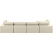 Meridian Furniture Comfy Cream Vegan Leather 5-Pc. Modular Sectional