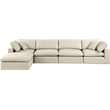 Meridian Furniture Comfy Cream Vegan Leather 5-Pc. Modular Sectional
