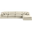 Meridian Furniture Comfy Cream Vegan Leather 5-Pc. Modular Sectional