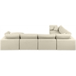Meridian Furniture Comfy Cream Vegan Leather 7-Pc. Modular Sectional