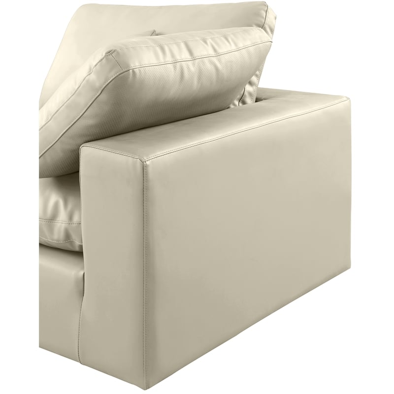 Meridian Furniture Comfy Cream Vegan Leather 7-Pc. Modular Sectional