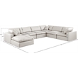 Meridian Furniture Comfy Cream Vegan Leather 7-Pc. Modular Sectional