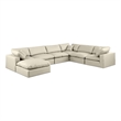 Meridian Furniture Comfy Cream Vegan Leather 7-Pc. Modular Sectional