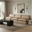 Meridian Furniture Comfy Tan Vegan Leather 3-Pc. Modular Sofa