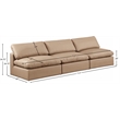 Meridian Furniture Comfy Tan Vegan Leather 3-Pc. Modular Sofa