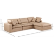 Meridian Furniture Comfy Tan Vegan Leather 4-Pc. Modular Sectional