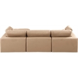 Meridian Furniture Comfy Tan Vegan Leather 4-Pc. Modular Sectional