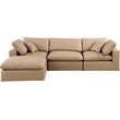 Meridian Furniture Comfy Tan Vegan Leather 4-Pc. Modular Sectional