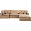 Meridian Furniture Comfy Tan Vegan Leather 4-Pc. Modular Sectional
