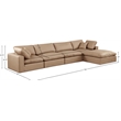 Meridian Furniture Comfy Tan Vegan Leather 5-Pc. Modular Sectional