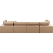 Meridian Furniture Comfy Tan Vegan Leather 5-Pc. Modular Sectional
