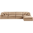 Meridian Furniture Comfy Tan Vegan Leather 5-Pc. Modular Sectional