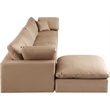 Meridian Furniture Comfy Tan Vegan Leather 5-Pc. Modular Sectional