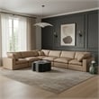 Meridian Furniture Comfy Tan Vegan Leather 6-Pc. Modular Sectional