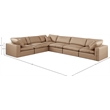 Meridian Furniture Comfy Tan Vegan Leather 6-Pc. Modular Sectional