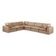 Meridian Furniture Comfy Tan Vegan Leather 6-Pc. Modular Sectional