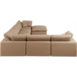 Meridian Furniture Comfy Tan Vegan Leather 7-Pc. Modular Sectional