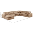 Meridian Furniture Comfy Tan Vegan Leather 7-Pc. Modular Sectional