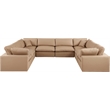 Meridian Furniture Comfy Tan Vegan Leather 8-Pc. Modular Sectional
