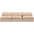 Meridian Furniture Comfy Beige Velvet 3-Pc. Modular Sofa