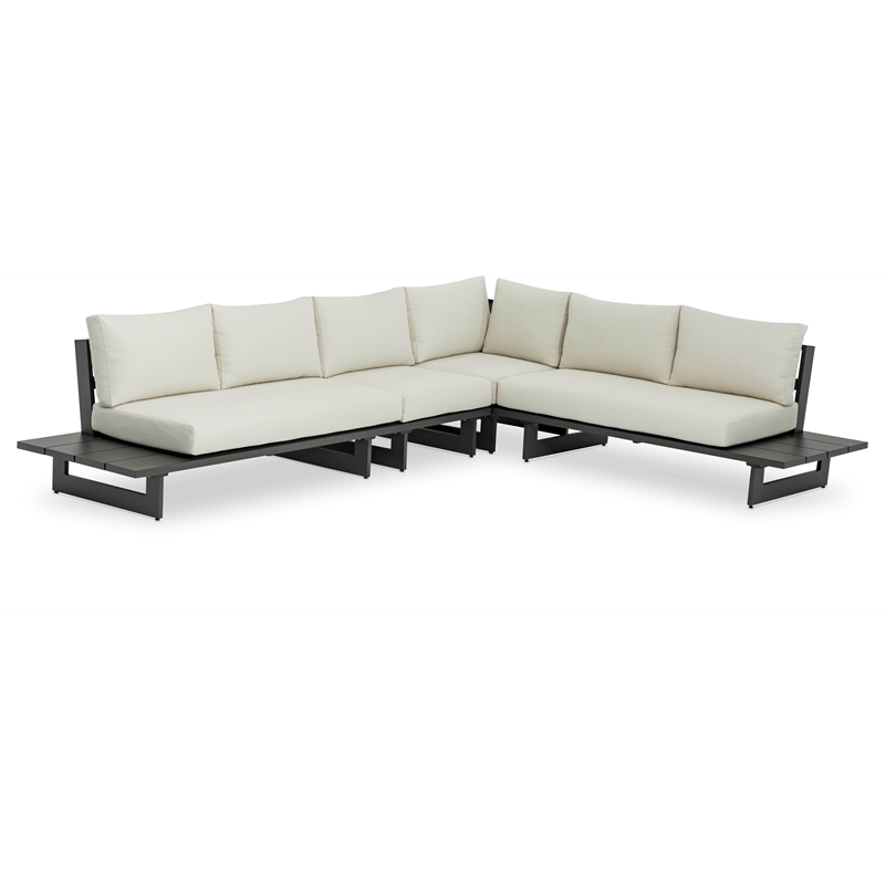 Meridian Furniture Maldives Cream Water Resisting Outdoor Modular Sectional